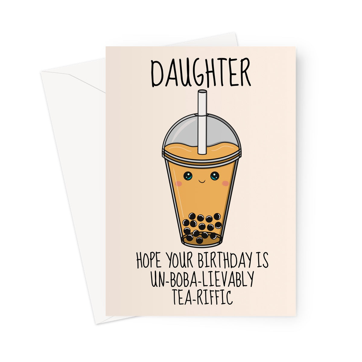 Boba Tea Birthday Card For Daughter