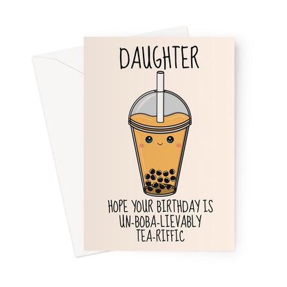 Boba Tea Birthday Card For Daughter