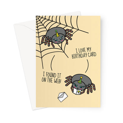 Cute Spider Joke Birthday Card For A Man