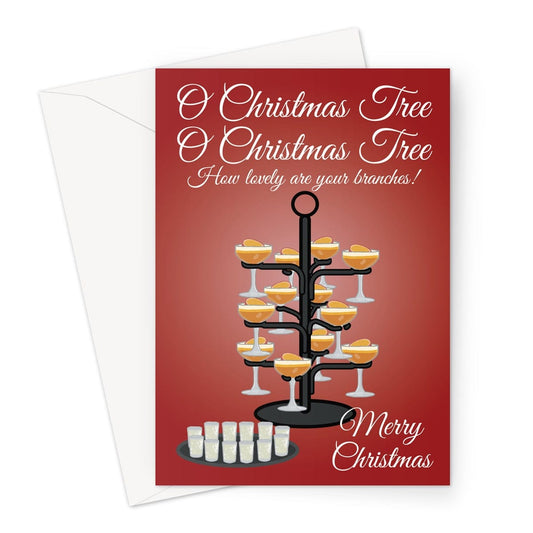 Merry Christmas Card - Funny O Christmas Tree Porn Star Martini - A5 Greeting Card