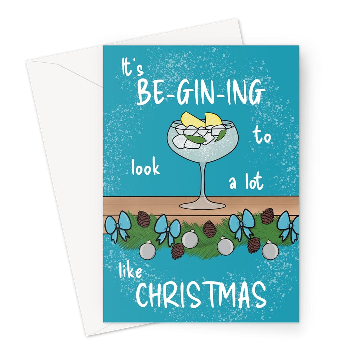 Gin themed Christmas Card A5