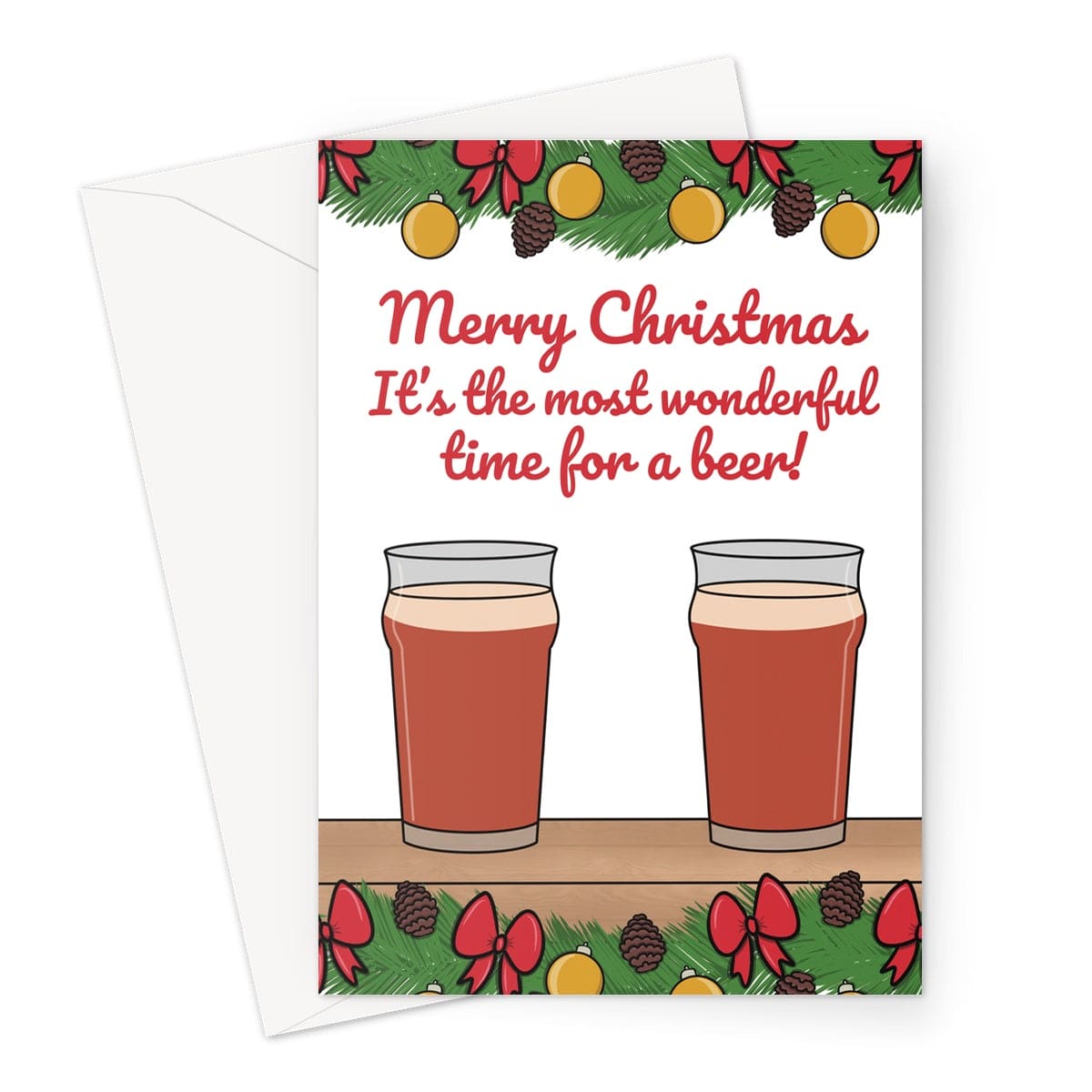 Funny beer themed Christmas Card A5