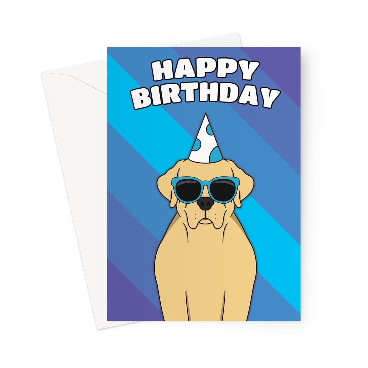 Golden Retriever Dog Birthday Card 7x5"