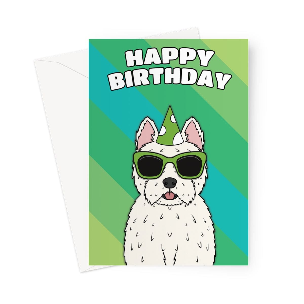 Cute Western Terrier Dog Birthday Card 7x5"