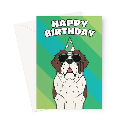 Saint Bernard Dog Birthday Card 7x5"