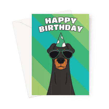 Dobermann Dog Birthday Card 7x5