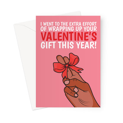 Rude Valentine;s Day card - Gift Wrapped Fingers.