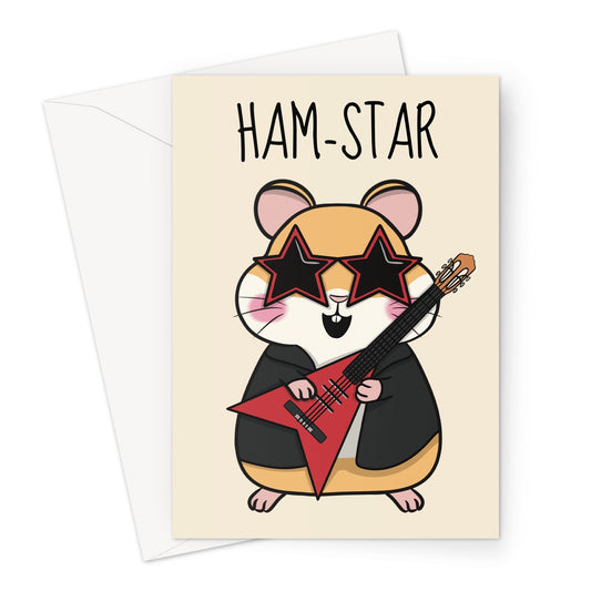 Rockstar Hamster greeting card