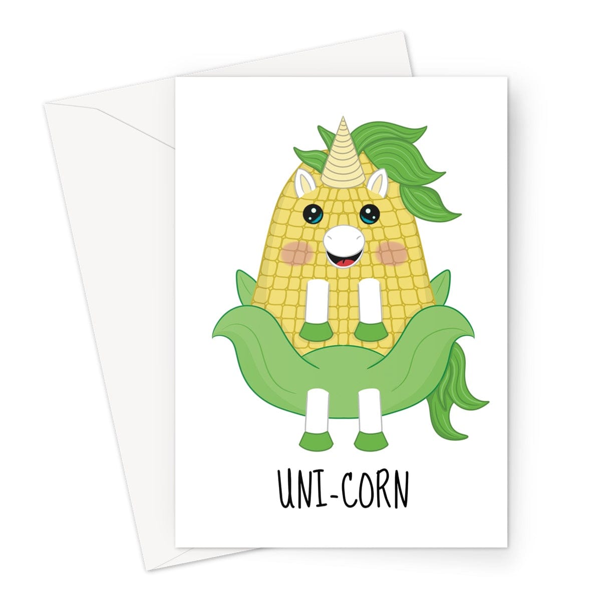 A funny unicorn birthday card for foodies.