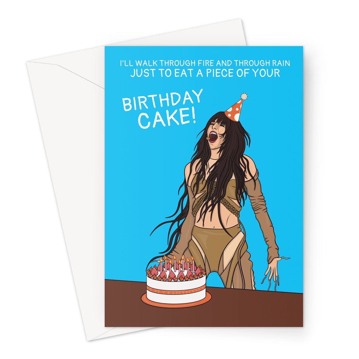 A birthday card inspired by Eurovision 2023 Sweden's entry Loreen Tattoo.
