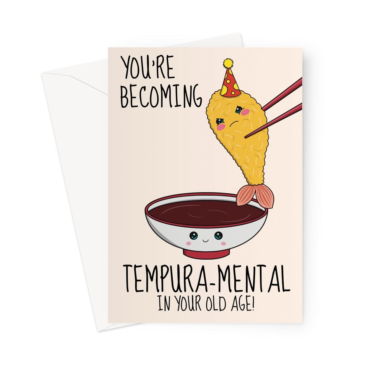 Funny Birthday Card - Tempura Shrimp Joke