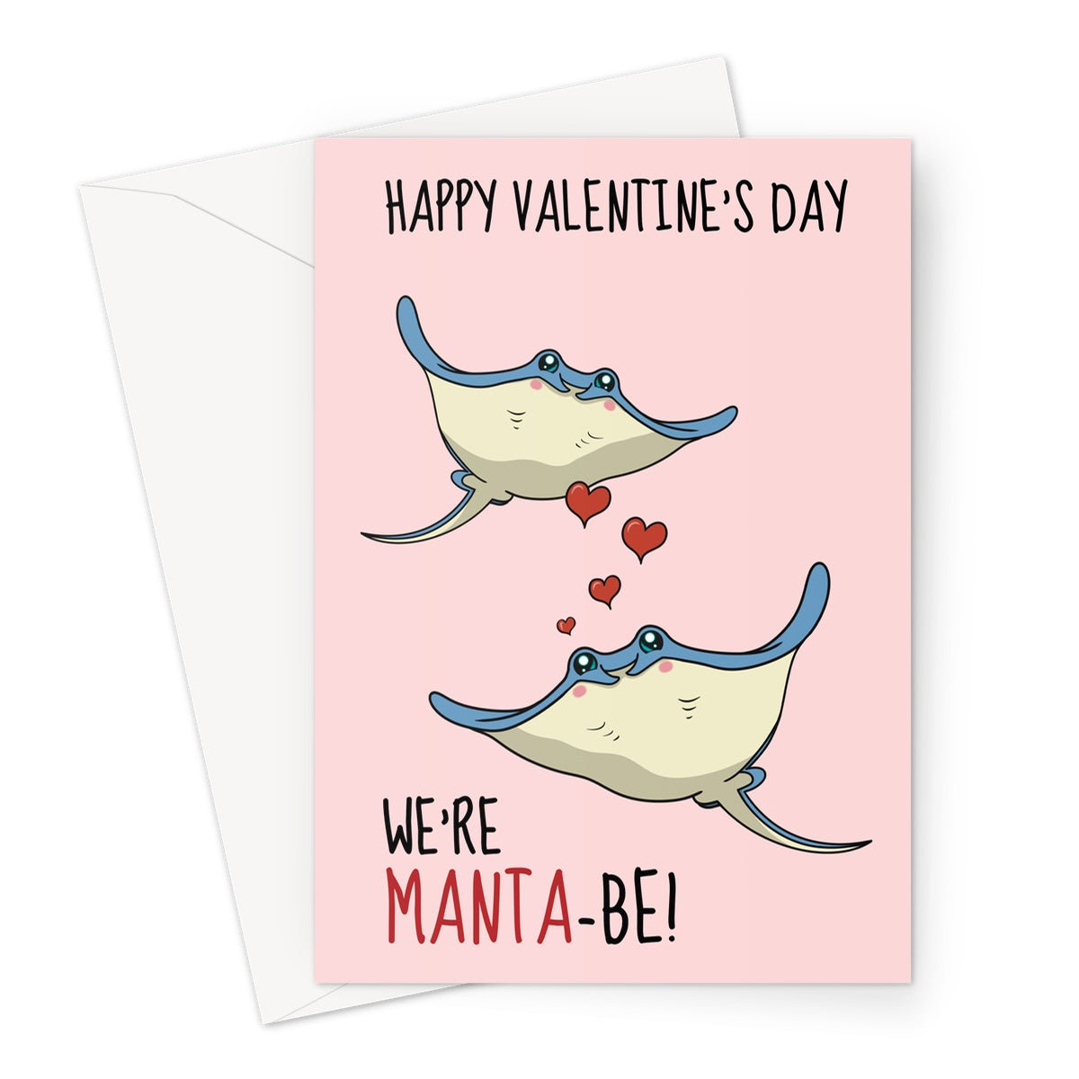 A cute Manta Ray-themed Valentine's Card